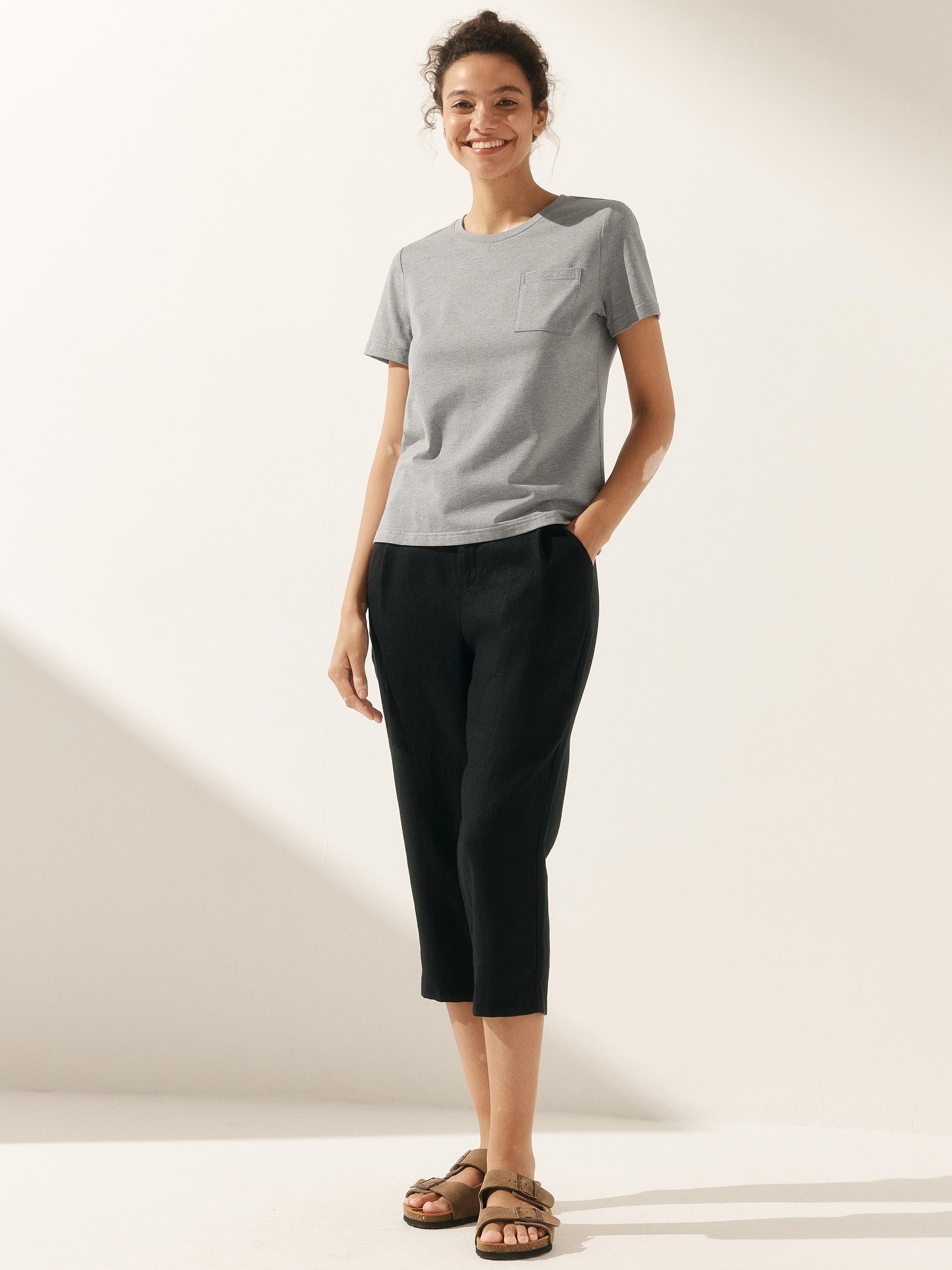 Stretch-Knit Bamboo Classic Basic Tee BELLE - TOPS-Bamboo Tees