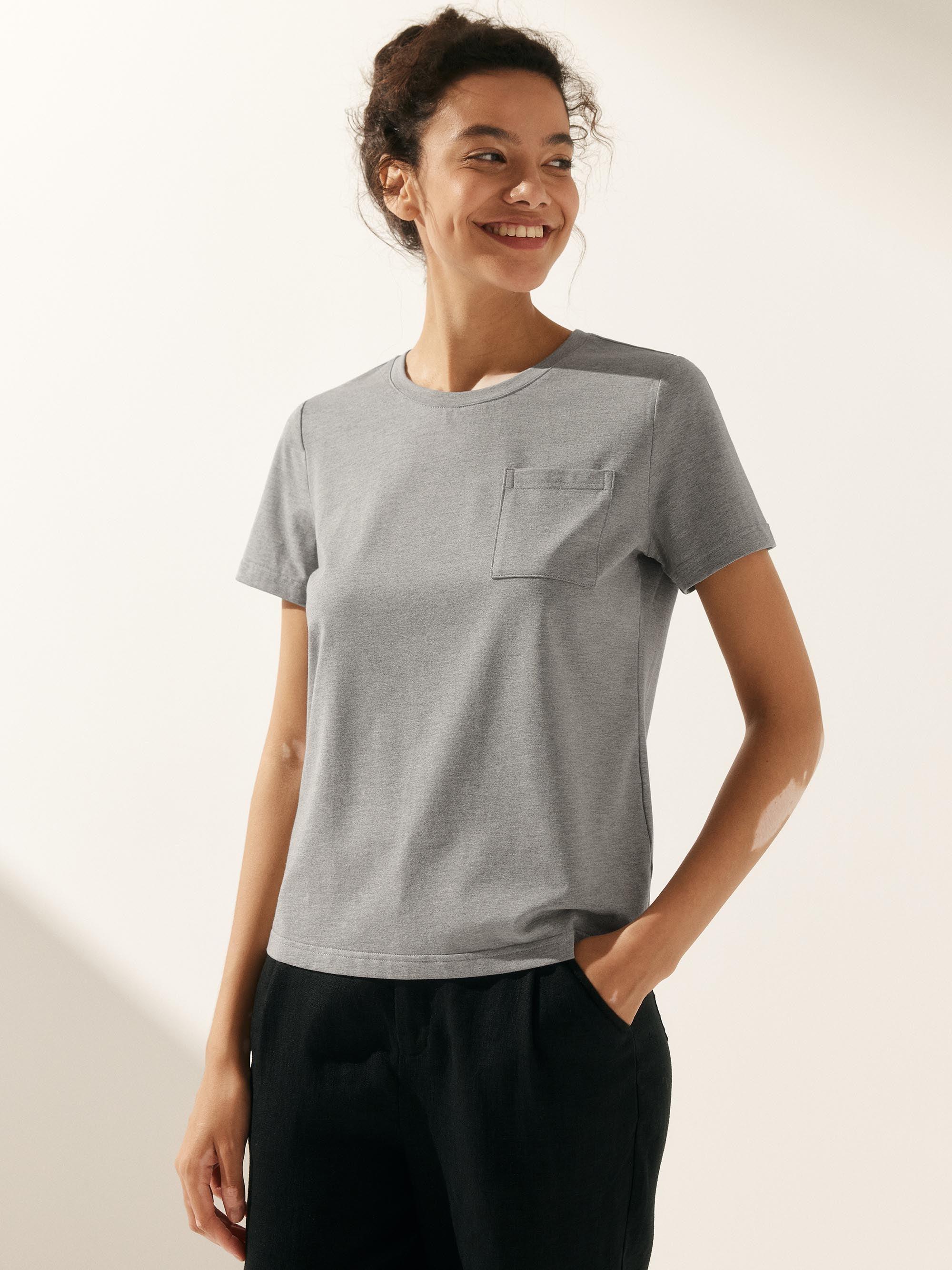 Stretch-Knit Bamboo Classic Basic Tee BELLE - TOPS-Bamboo Tees