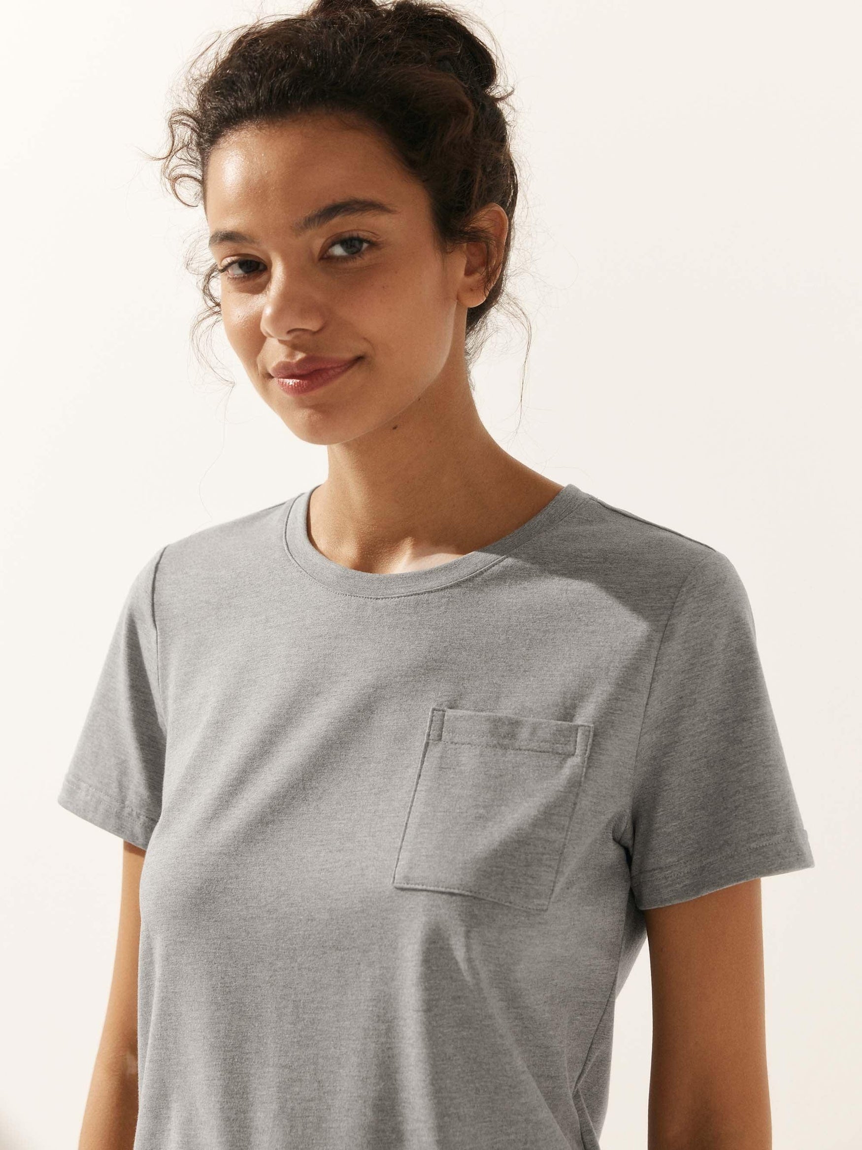 Stretch-Knit Bamboo Classic Basic Tee BELLE - TOPS-Bamboo Tees