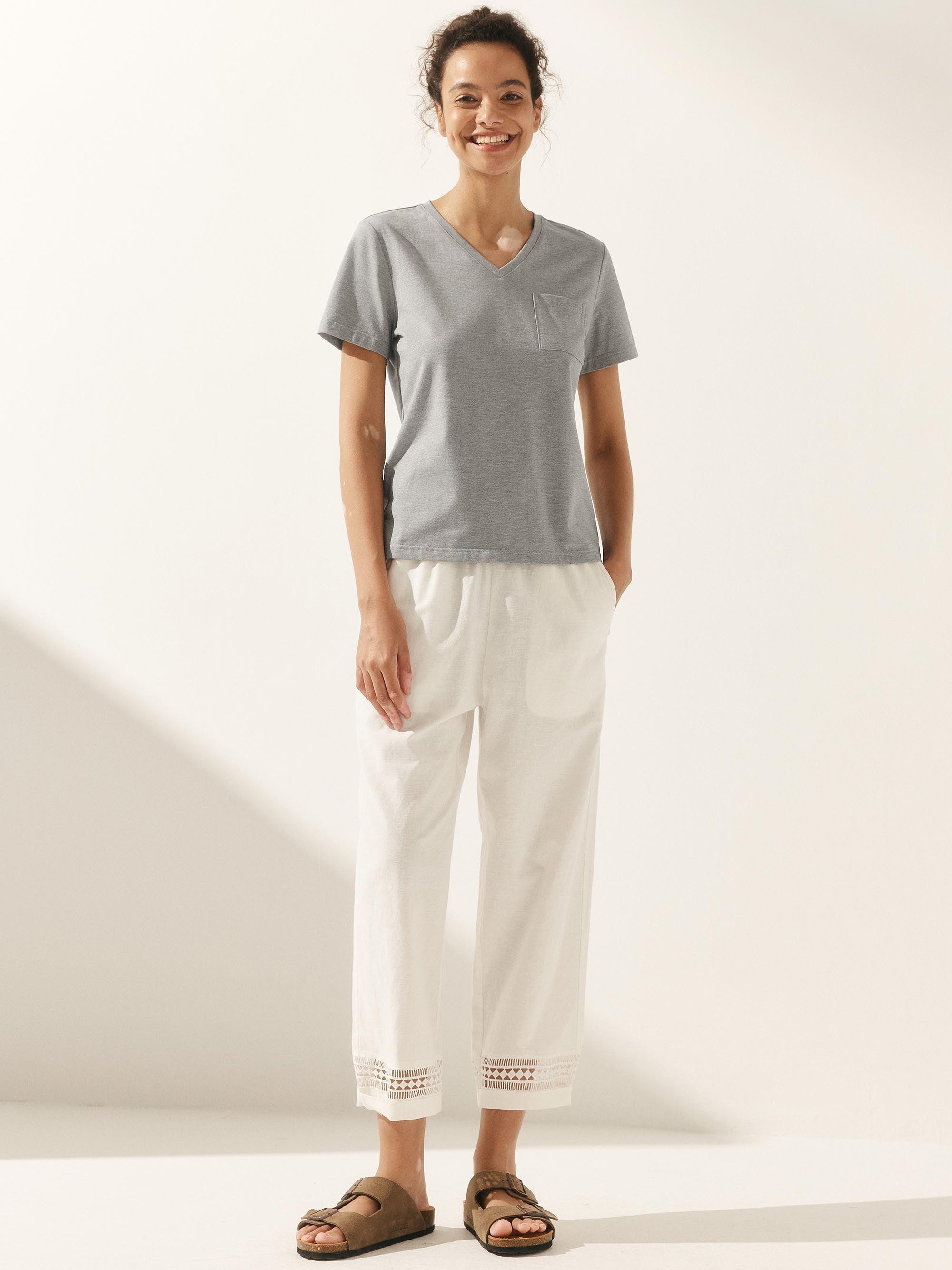 Stretch-Knit Bamboo Classic Basic Tee BELLE - TOPS-Bamboo Tees