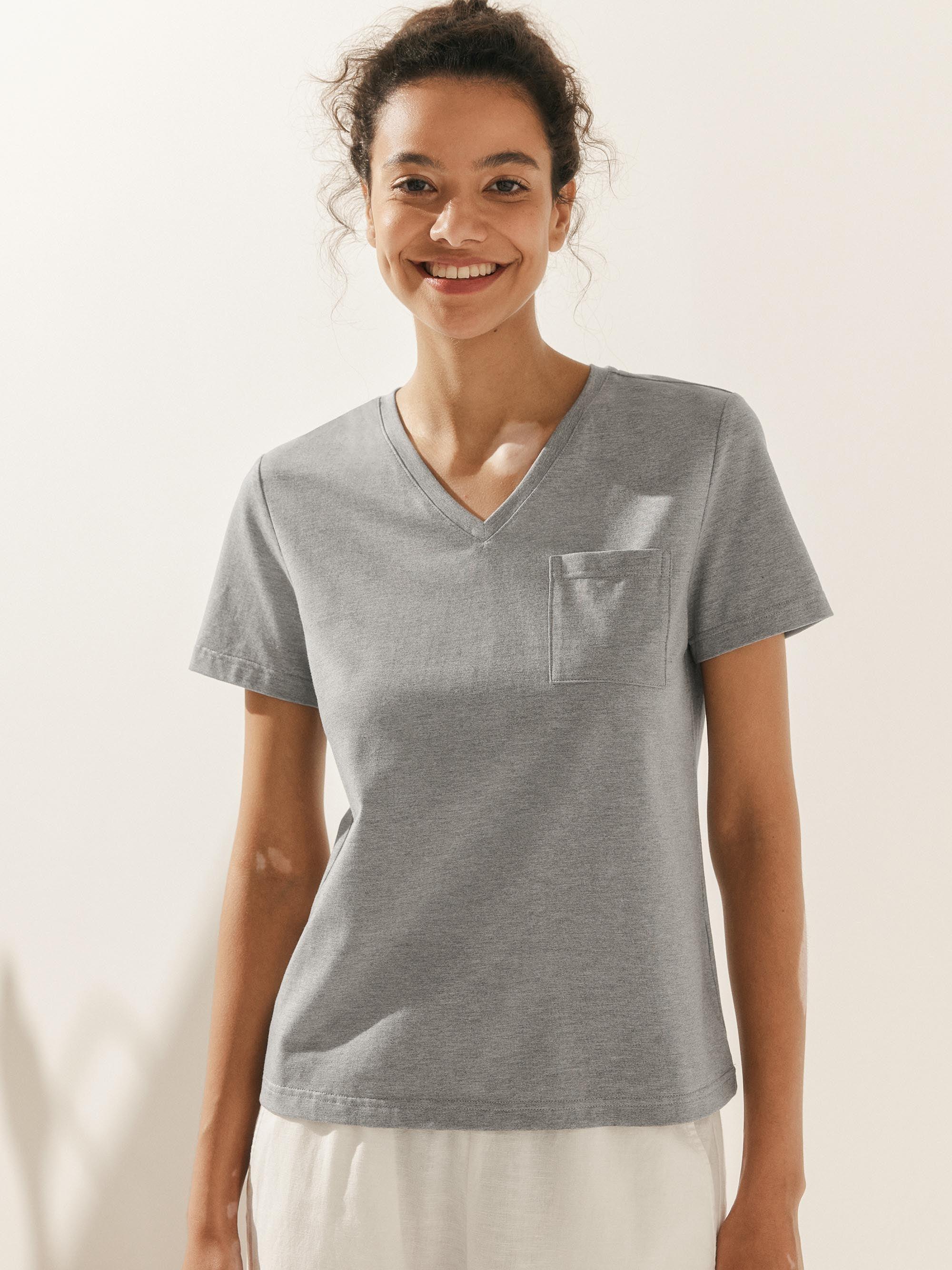 Stretch-Knit Bamboo Classic Basic Tee BELLE - TOPS-Bamboo Tees