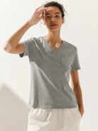 Stretch-Knit Bamboo Classic Basic Tee BELLE - TOPS-Bamboo Tees