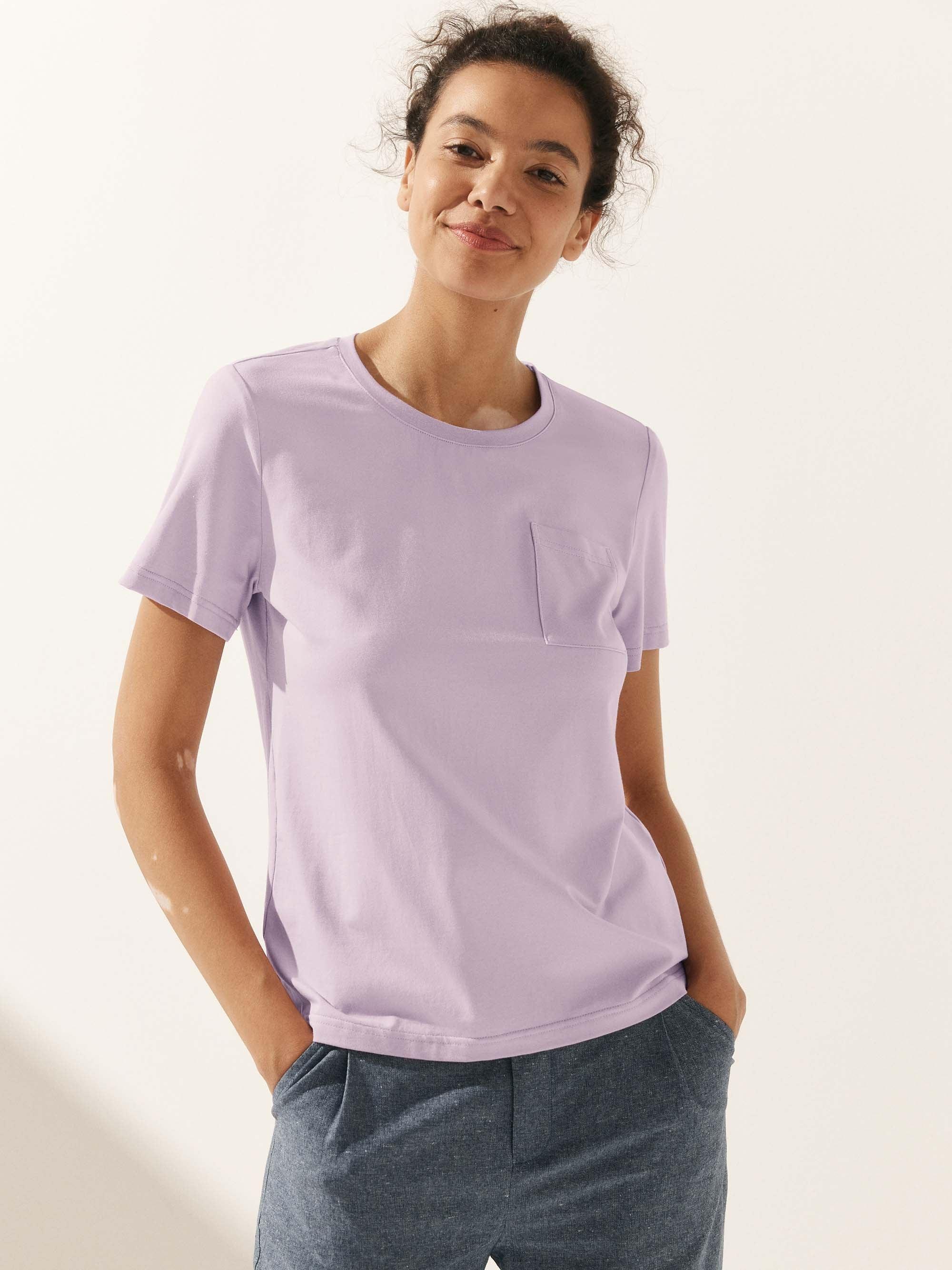 Stretch-Knit Bamboo Classic Basic Tee BELLE - TOPS-Bamboo Tees