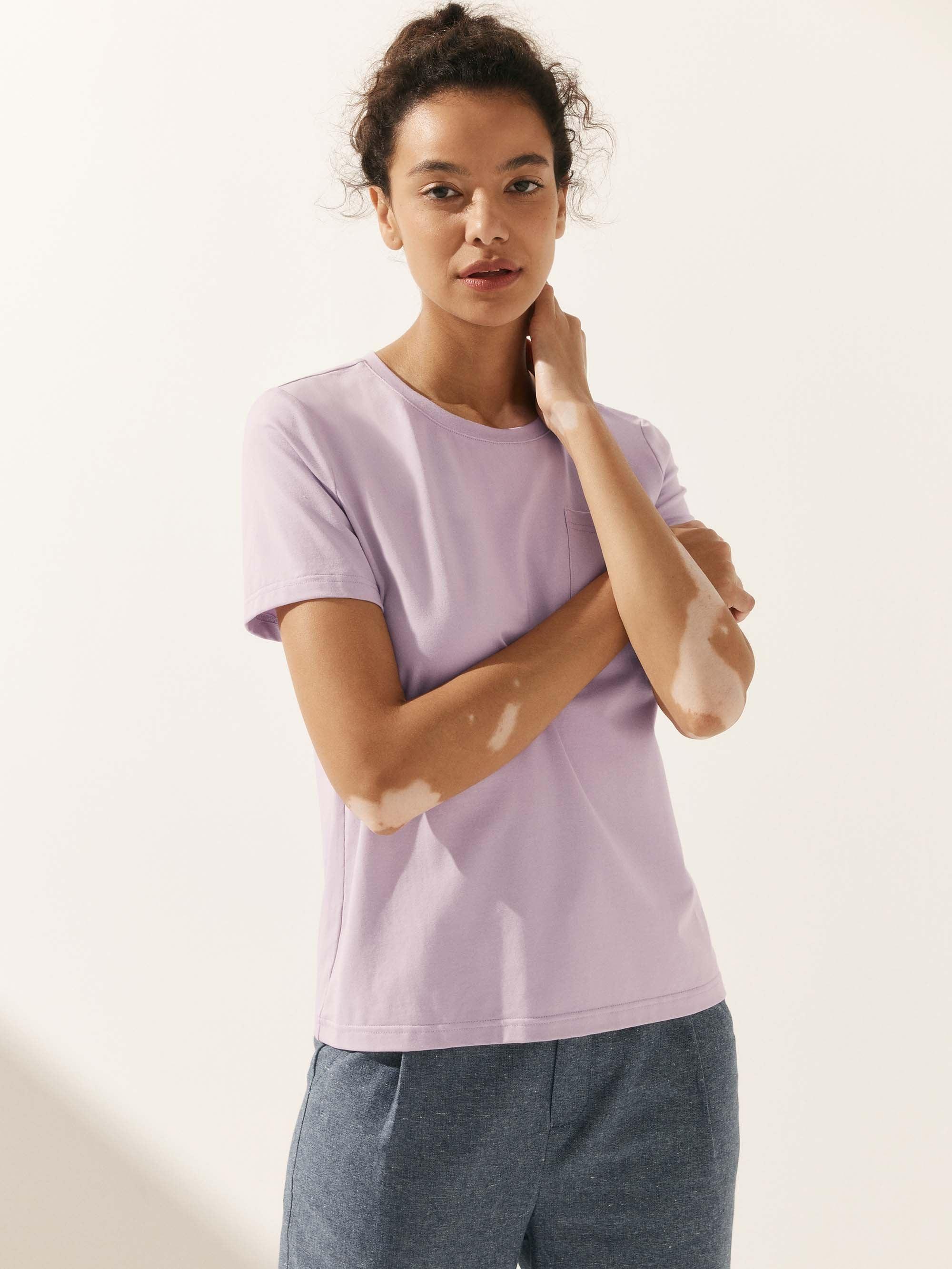 Stretch-Knit Bamboo Classic Basic Tee BELLE - TOPS-Bamboo Tees