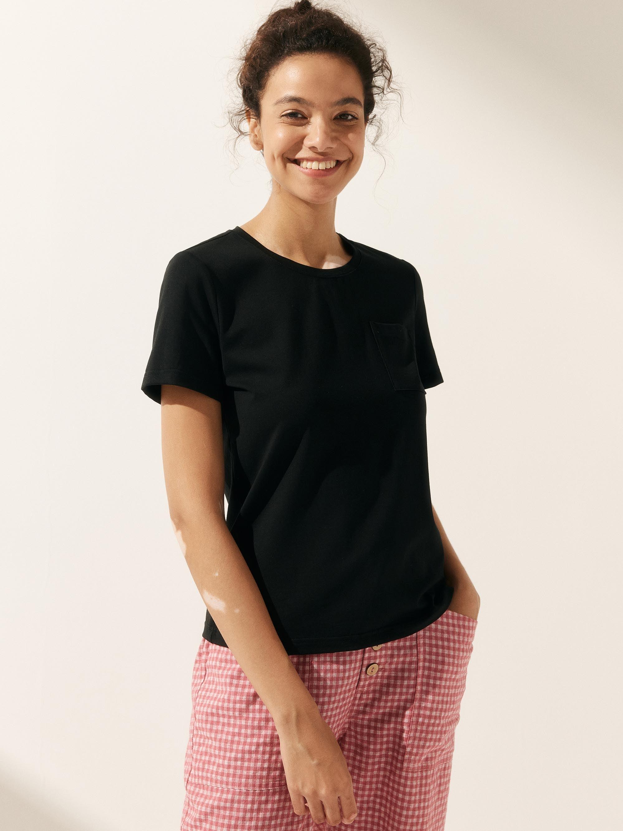 Stretch-Knit Bamboo Classic Basic Tee BELLE - TOPS-Bamboo Tees