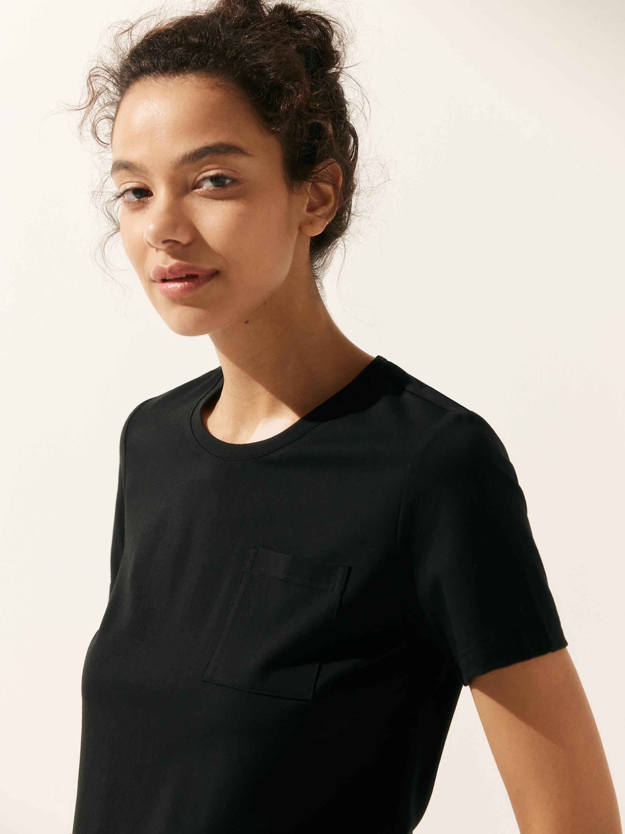 Stretch-Knit Bamboo Classic Basic Tee BELLE - TOPS-Bamboo Tees