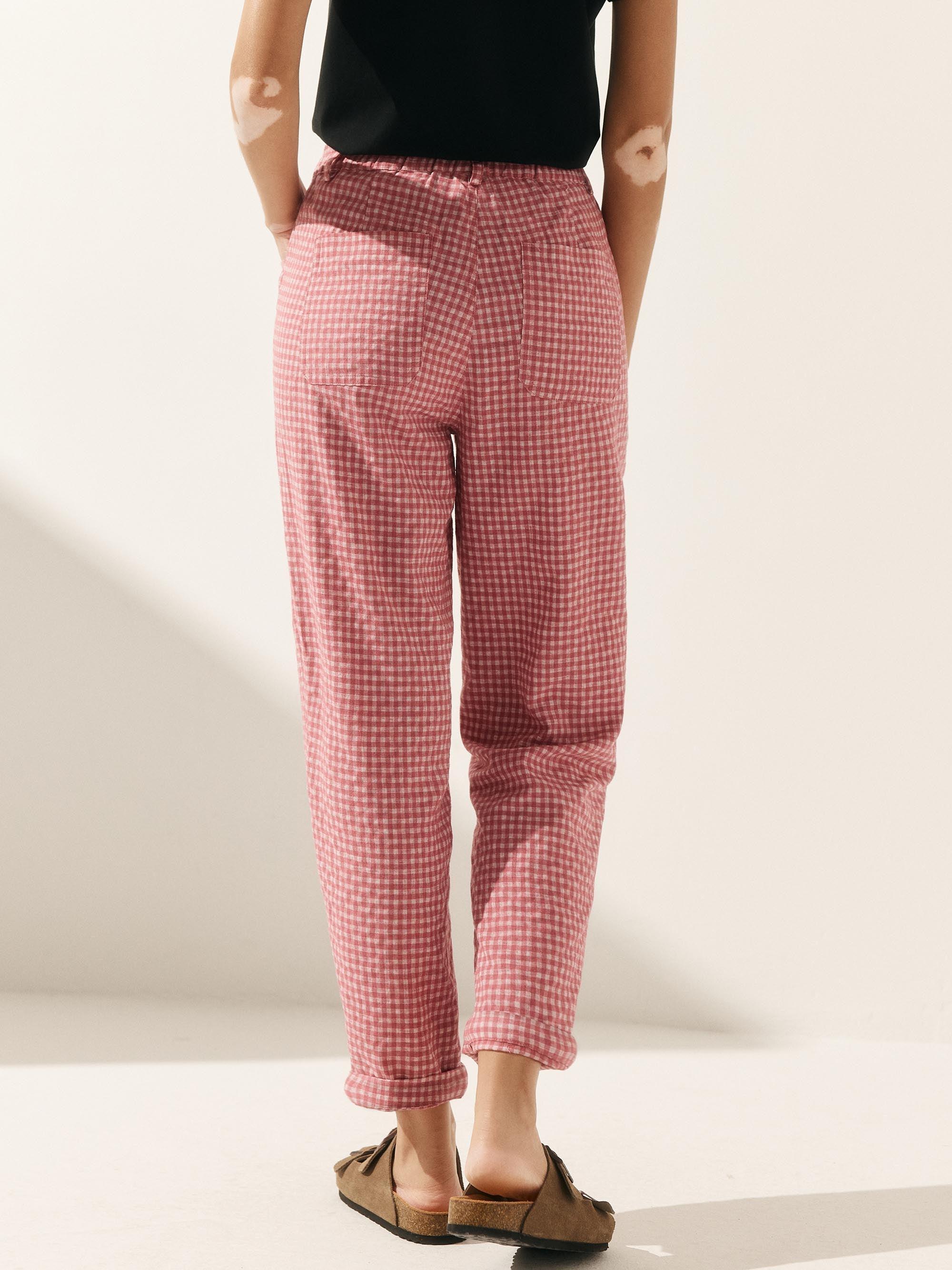 HEIDI Linen Simple Button Fly Trousers - BOTTOMS-Linen Pants