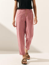 Linen Simple Button Fly Trousers HEIDI - BOTTOMS-Linen Pants