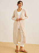 100% Linen Longline Cardigan - TOPS-Linen Jackets