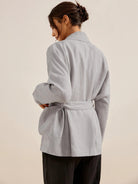 100% Linen Kimono Jacket with Belt ELLA - TOPS-Linen Jackets