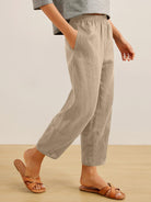 100% Linen Crop Pants RORY - BOTTOMS-Linen