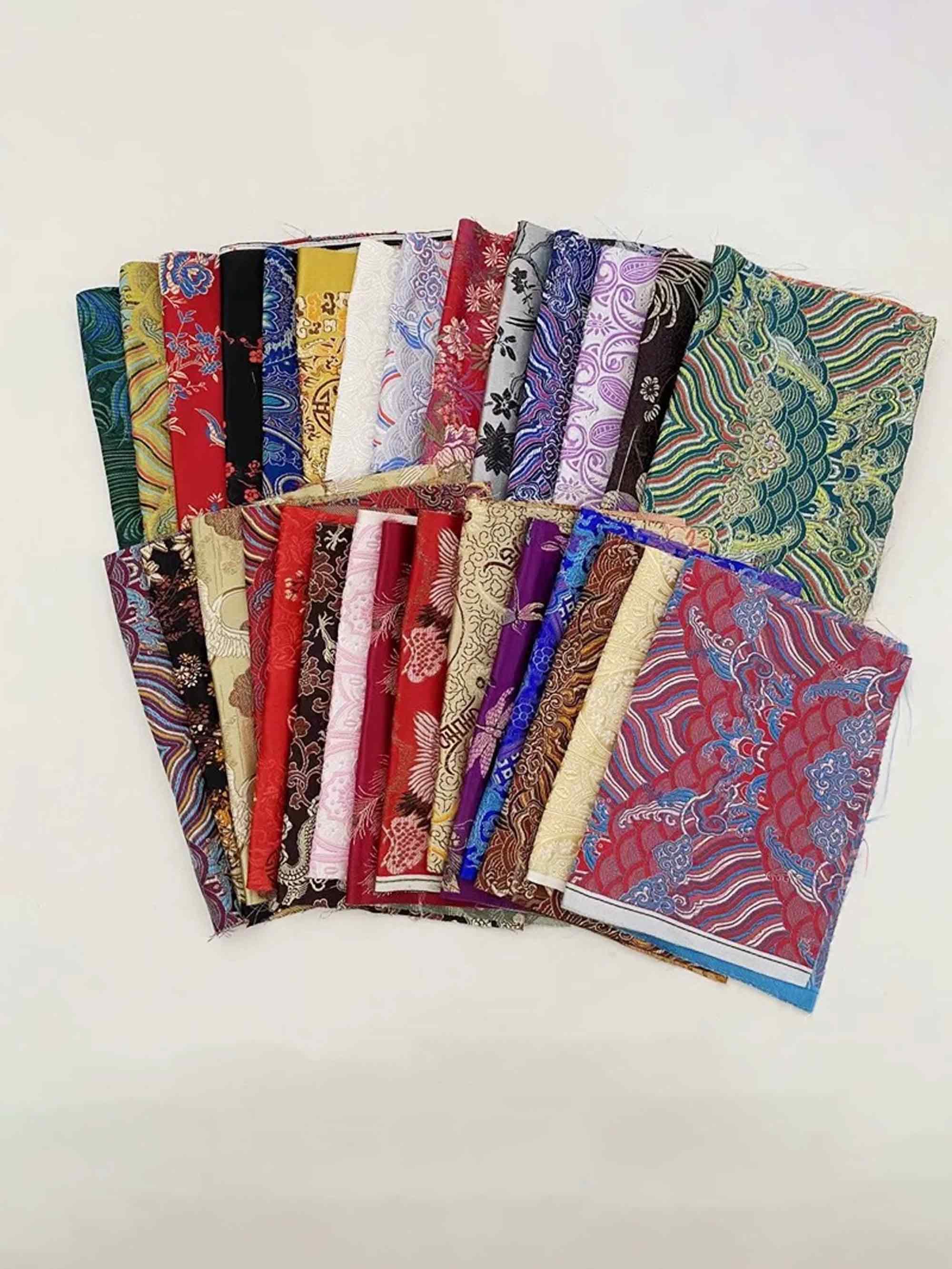 Yarn-Dyed Fabric Scraps for Clothes & Patchwork (10 Pieces) - Brocade / Medium - ACCESSORIES-Others