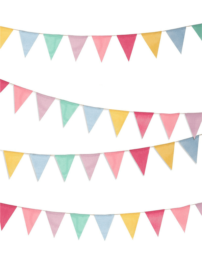 Sustainable Linen-Look Bunting Flags - One-Size - ACCESSORIES-Others