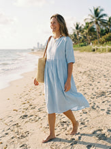 100% Linen A-Line Midi Dress VALENCIA by LINTICO for women