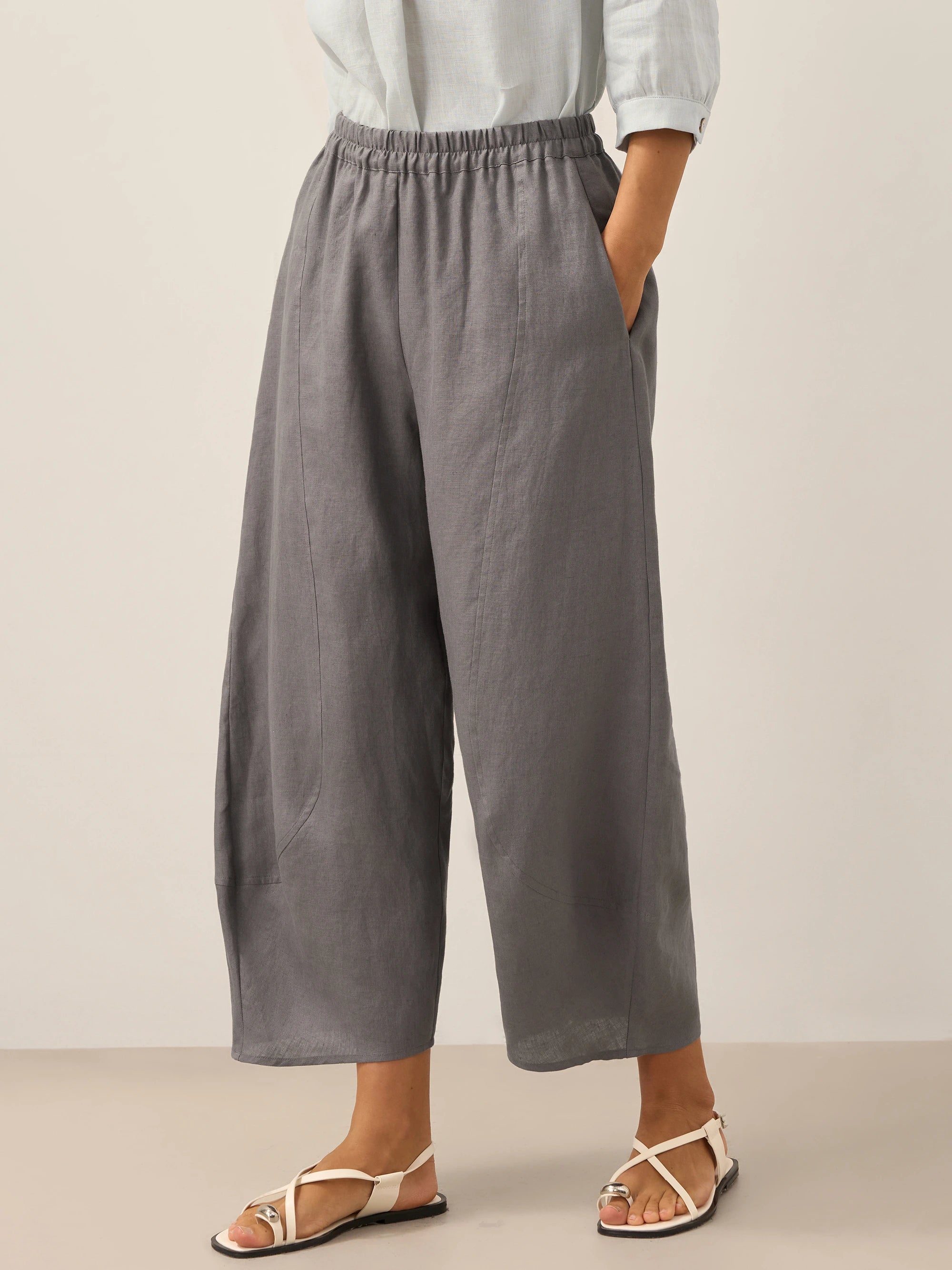 100% Linen Classic Ankle Pants ZOE by LINTICO for women