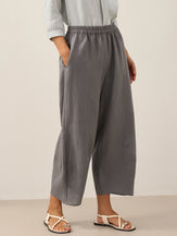 Pantalon cheville femme ZOE 100% lin, coupe classique, de LINTICO