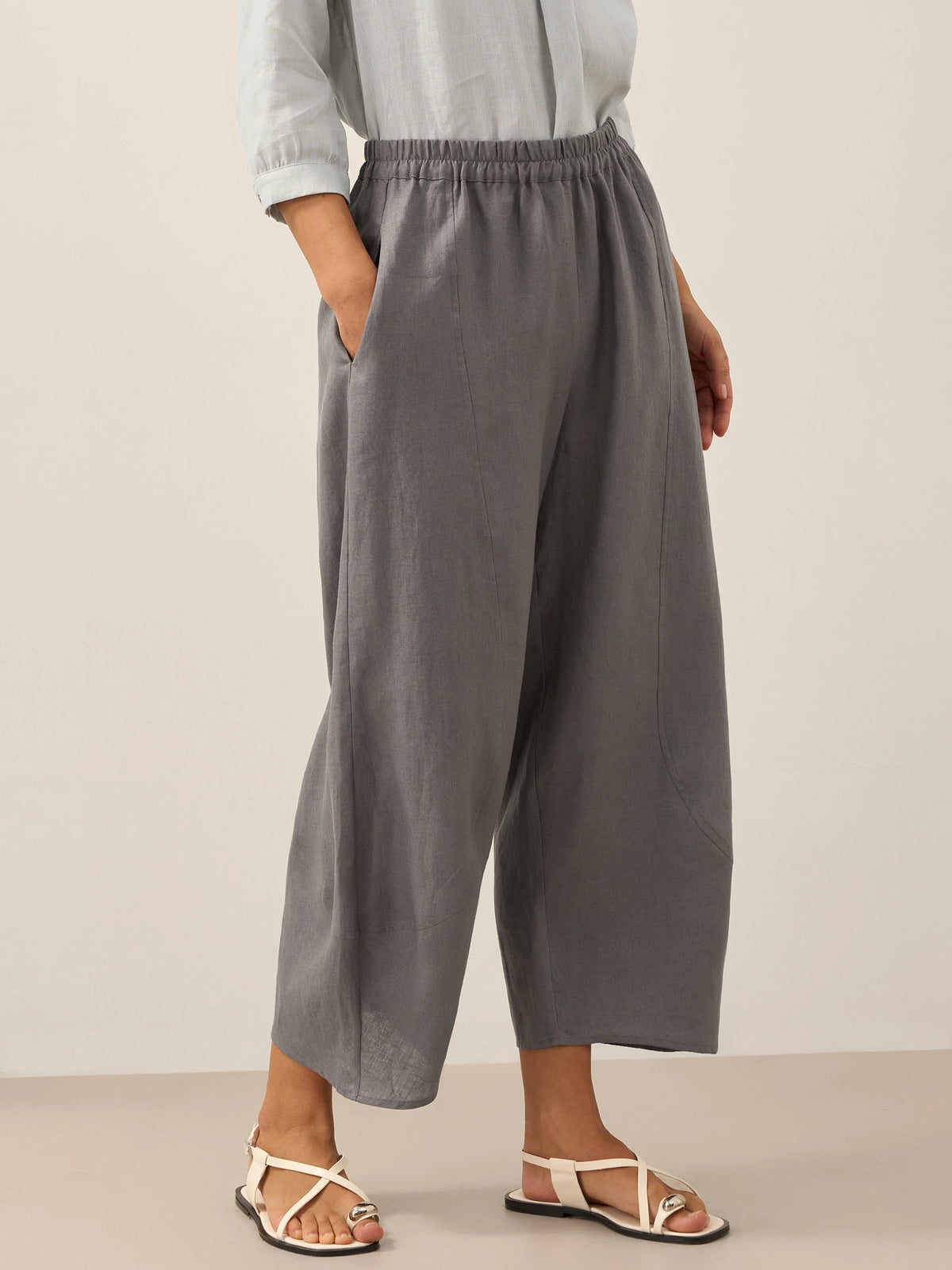 Pantalon cheville femme ZOE 100% lin, coupe classique, de LINTICO