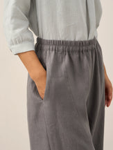 Pantalon cheville femme ZOE 100% lin, coupe classique, de LINTICO