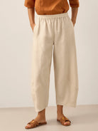 Pantalon cheville femme ZOE 100% lin, coupe classique, de LINTICO