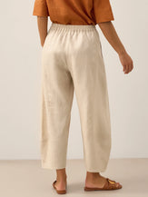 Pantalon cheville femme ZOE 100% lin, coupe classique, de LINTICO