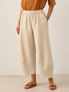 Pantalon cheville femme ZOE 100% lin, coupe classique, de LINTICO