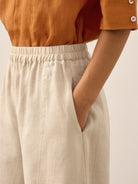 Pantalon cheville femme ZOE 100% lin, coupe classique, de LINTICO