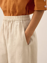 Pantalon cheville femme ZOE 100% lin, coupe classique, de LINTICO