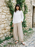 Pantalon cheville femme ZOE 100% lin, coupe classique, de LINTICO