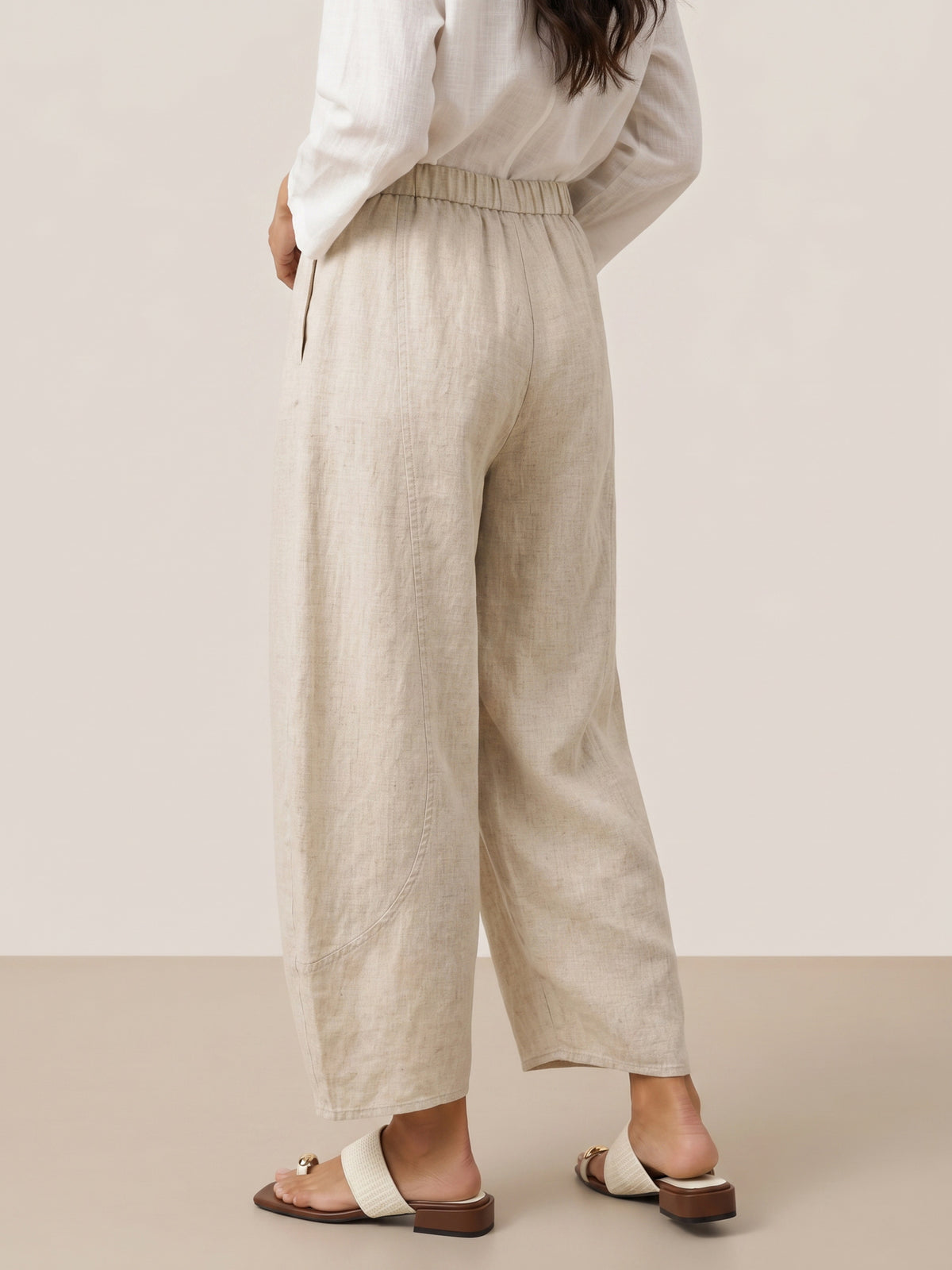 Pantalon cheville femme ZOE 100% lin, coupe classique, de LINTICO