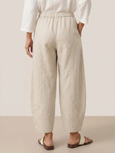 Pantalon cheville femme ZOE 100% lin, coupe classique, de LINTICO
