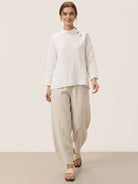 Pantalon cheville femme ZOE 100% lin, coupe classique, de LINTICO