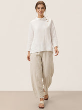 Pantalon cheville femme ZOE 100% lin, coupe classique, de LINTICO