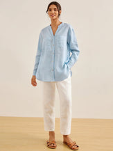 Camicia ampia elegante CELINE in 100% lino - top, camicie in lino