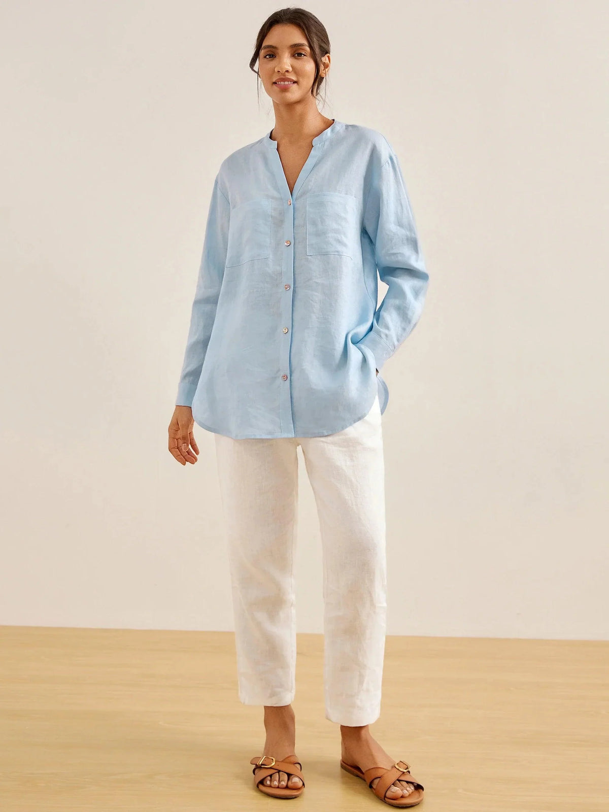 Camicia ampia elegante CELINE in 100% lino - top, camicie in lino