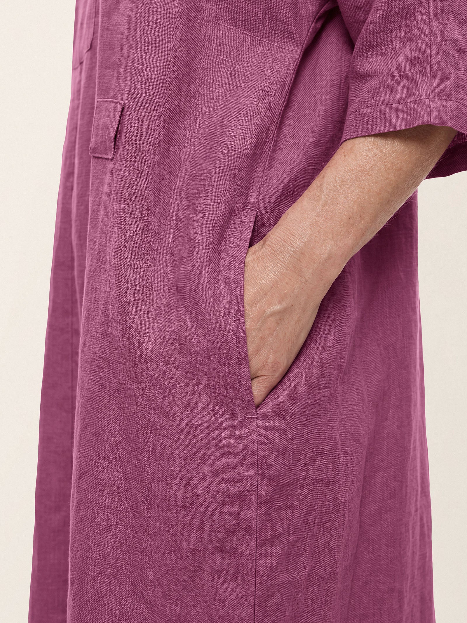 100% Linen Side Tie Cocoon Maxi Dress SOLENE by LINTICO