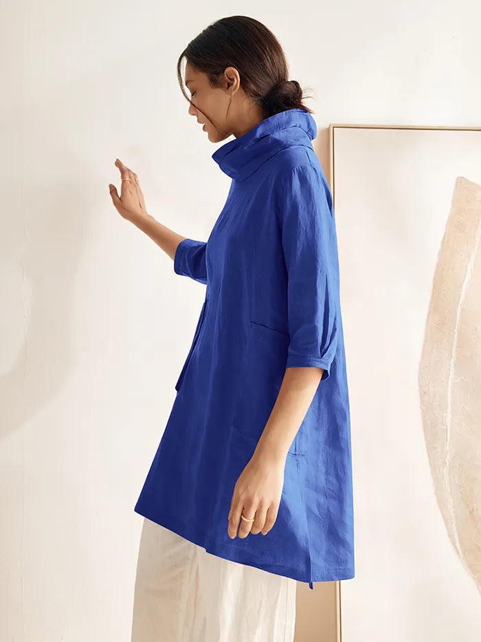 トップス rimark Bottle neck oversized tunic Plus Size Lime Ruffle Sleeves Cowl Neck Tunic Top – IC