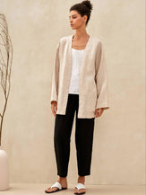 100% Linen Kimono Blazer GREER - TOPS-Linen Jackets