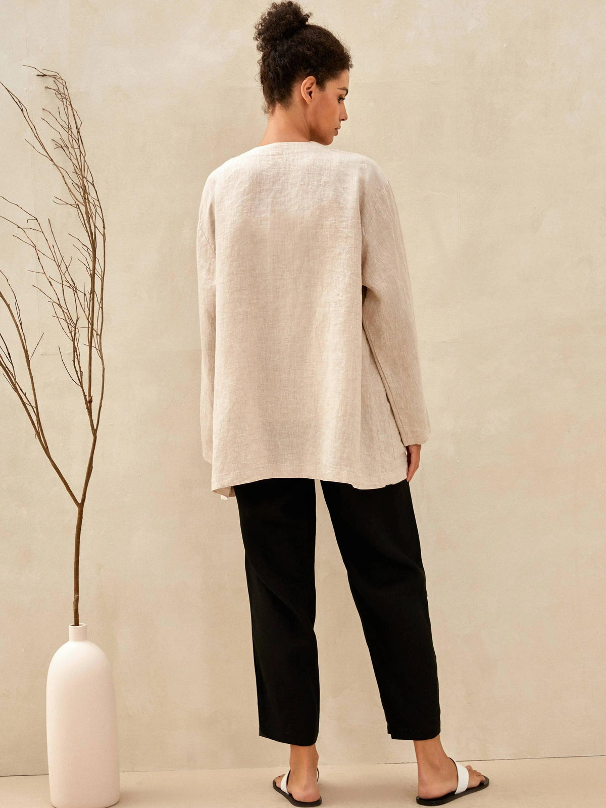 100% Linen Kimono Blazer GREER - TOPS-Linen Jackets