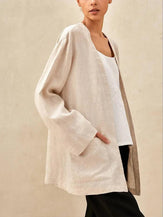 100% Linen Kimono Blazer GREER - TOPS-Linen Jackets