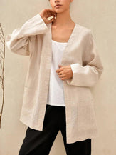 100% Linen Kimono Blazer GREER - TOPS-Linen Jackets