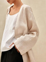 100% Linen Kimono Blazer GREER - TOPS-Linen Jackets