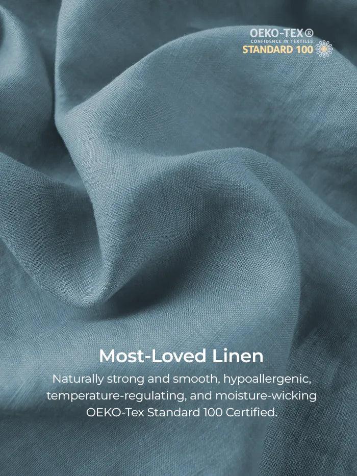 100% Linen Side-Tie Button-Back Boxy Top ELSIE - TOPS-Linen Blouses