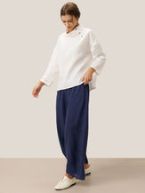 100% Linen Classic Ankle Pants ZOE by LINTICO for women