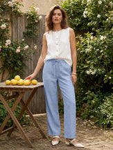 100% Linen Classic Pants LYON by LINTICO for women