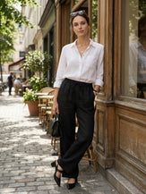 100% Linen Classic Pants LYON by LINTICO for women