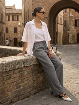 100% Linen Classic Pants LYON by LINTICO for women