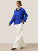 100% Linen Draped Neck Top HOLLIS by LINTICO for women