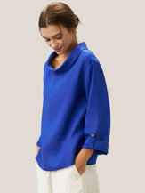 100% Linen Draped Neck Top HOLLIS by LINTICO for women