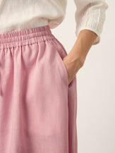 100% Linen Drawstring Lantern Maxi Skirt with Pockets ROXANNE by LINTICO for women