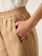 Pantalon large en 100% lin ajouré LEONTINE de LINTICO pour femme